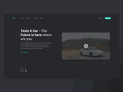 Electric Car landing Page mobile ui skeuomorphic desige soft soft ui ui ui design user interface