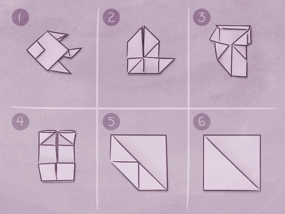 Thoughtful Communication cognition communication illustration instructions origami paper purple