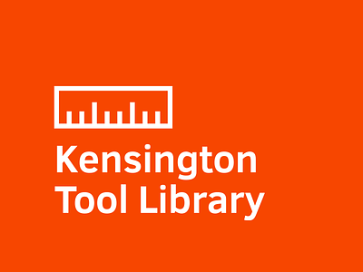 Tool Library Logo bookshelf co op community coop identity lending library logo orange ruler skyline tool