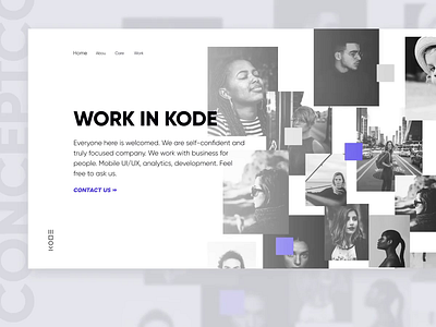 KODE HR Landing Page Concept black branding design flat identity minimal typography ui ux web