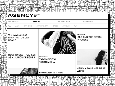 Agency Web site Concept agency brand branding brutalism concept design flat identity landing minimal trand typography ui ux web