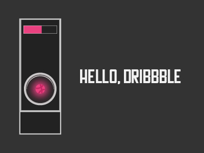 Hello Dribbble debut dribbble hal illustration robot