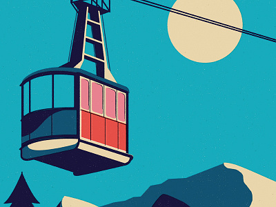 Cable Car cable car landscape mountain scene travel poster vector