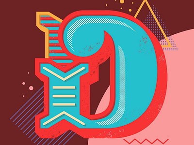 Bifurcated Retro "D" 36 days of type custom type hand lettering illustration lettering typography