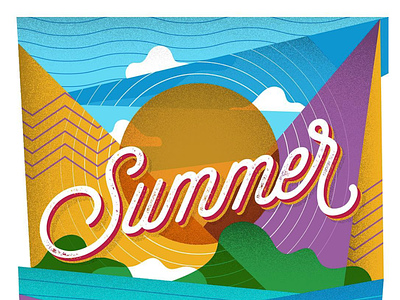 Summer in Geometry hand lettering illustration lettering typography