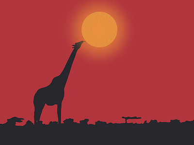 What does sun taste like? africa animal concept drawing flat giraffe graphic illustrate illustration illustrator sun vector