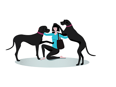 Big dogs, big hearts character dog dogs friend girl graphic greeting illustration illustrator love vector woman