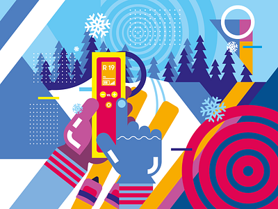 Calendar illustration for Radioguide character character design colorfull design geometric art graphic design illustration skiing sport vector winter