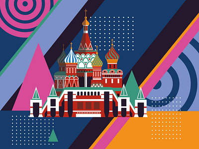 Moscow Kremlin illustration colorfull design geometric art graphic design illustration moscow moscow kremlin vector