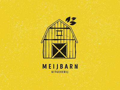Meijbarn Logo barn books logo ochre publisher vintage