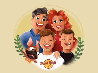 Family Illustration character family family portrait illustartion portrait together