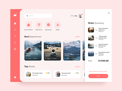 Travel Dashboard UI