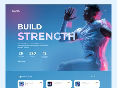 Fitness Landing Page UI design fitness gradient health landing product sport ui ux website