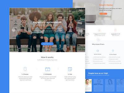 Website Design app design landing mobile page repair services ui ux website