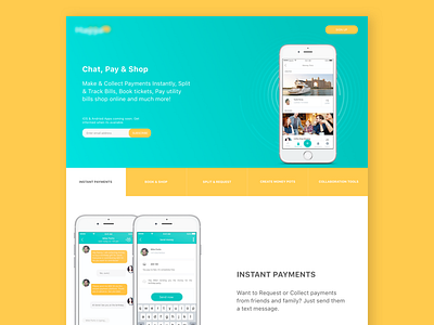 Instant Payment Landing Page Design app design free instant landing mobile payment ui ux web website