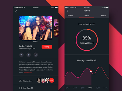 Night Life Mobile App Design