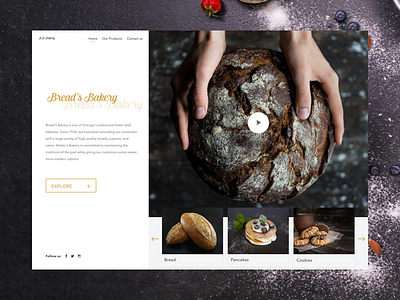 Bakery Landing Page Concept animation app branding design flat illustration logo mobile ui ux web website