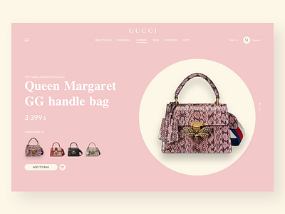 Gucci bags product page