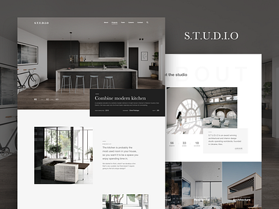 S.T.U.D.I.O - Interior & Architecture Website Concept about us architecture branding dark design hero landing landing page minimal product template typography ui ux web website