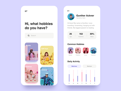 Dating App Concept app colour concept date dating design minimal mobile ui ui design ux