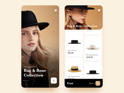 Fashion Mobile App UI app cards cart collection concept design list minimal mobile onboarding product product page shopping ui ux