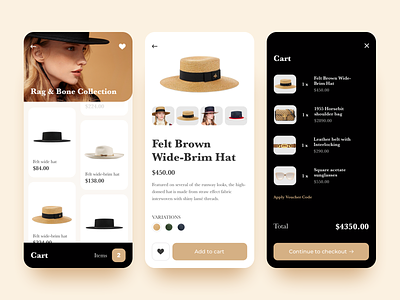 Fashion Mobile App UI (Part II) app cards cart checkout concept design fashion list minimal mobile product product design product page shopping ui ux
