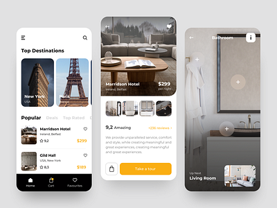 Hotel Booking App UI app booking card cart design hotel mobile product product page shopping tour ui ux