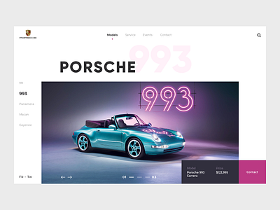 Porsche Website Landing car concept design landing minimal product page ui ux web website