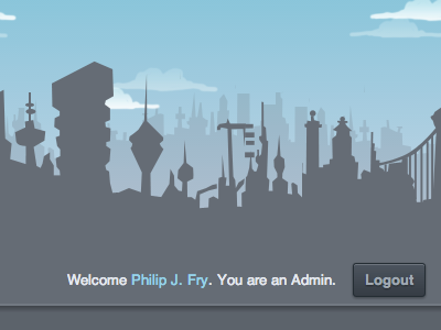 Hermes futurama header illustration skyline