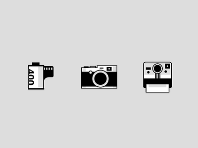 Single div CSS film + camera icons camera css film icons illustration kodak monocromatic polaroid
