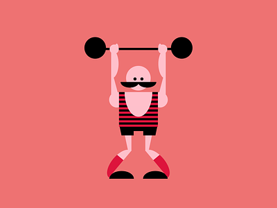 Single div CSS old-timey strong man #divtober