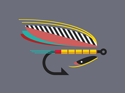 Single div CSS fly lure #divtober bait code css feathers fishing fly illustration lure