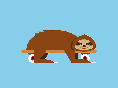 Single div CSS sloth #divtober code css illustration skateboard skating sloth slow