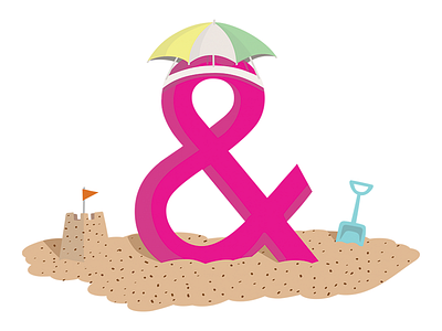 Ampersand ampersand illustration umbrella hat vector