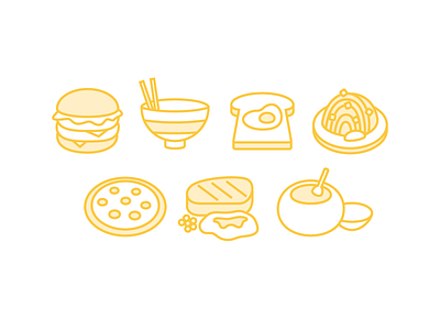 Icons for &yetConf food icons illustration vector