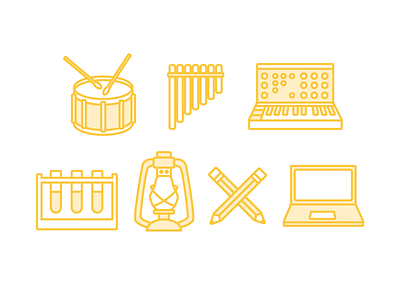 Icons for &yetConf icons illustration instruments minimoog music vector