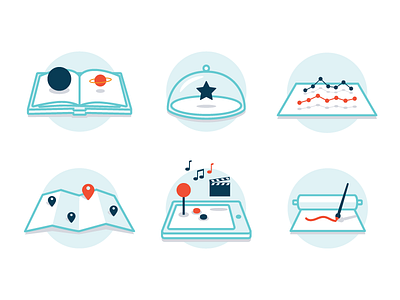 Illustrations for IPFS book icon illustration map vector