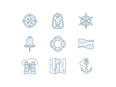 Seaworthy Icons icon illustration nautical vector