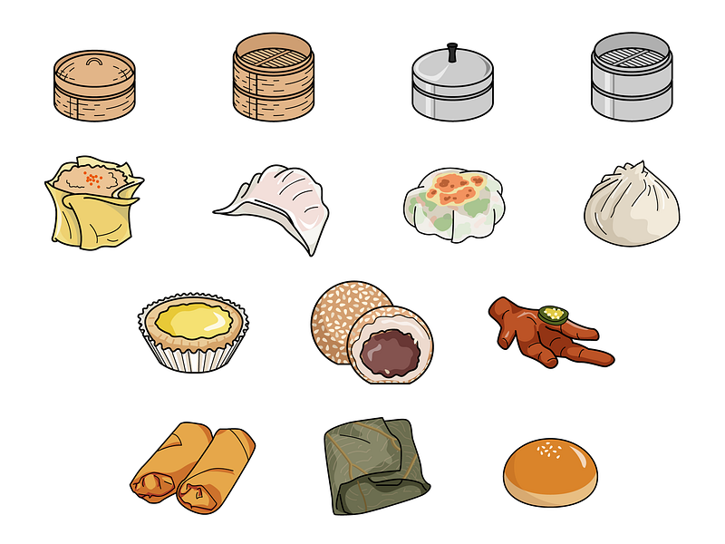 Dim Sum icon set by Lynn Fisher for &yet on Dribbble