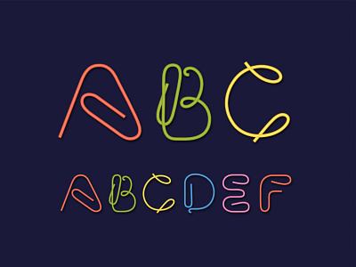 Clip Font Design alphabet clip coloful decorative font font design typography
