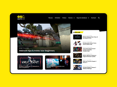 esportsclub webdesign branding design esports news sketch ui ux web website