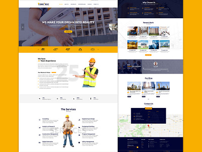 Construction Business HTML Template Bootstrap 4 and Responsive