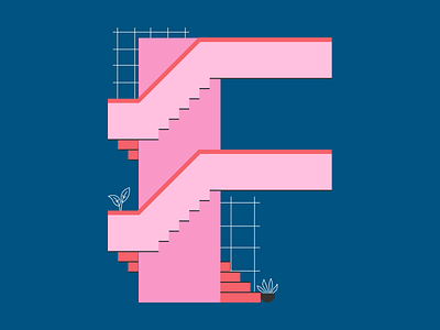 36 Days of type - F 36daysoftype architecture color contest design digitalart figma illustration india interior lettering stair typeart typography ui