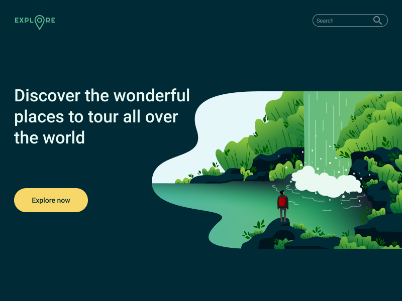 Daily UI #003 - Landing Page logo nature green explore travel design landing page website ui daily ui 003 visual design user interface daily ui dailyui behance illustration india