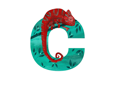 36 Days of type - C 36daysoftype 36daysoftype c adobe adobedesign behance chameleon character color contest design digitalart illustration india lettering nature painting photoshop thedailytype typeart typography