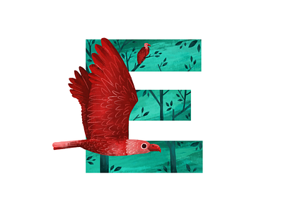 36 Days of type - E 36daysoftype adobe adobedesign bird character color contest dailytype design digitalart eagle illustration india lettering nature painting photoshop typeart typography visual design