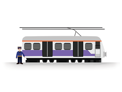 Ticket Checker graphic design illustration station ticket checker train
