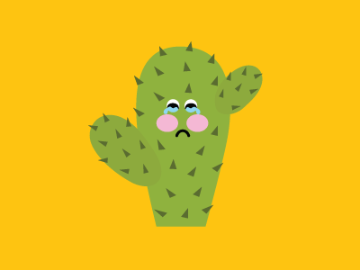 Cactus cactus emotion illustration thorn