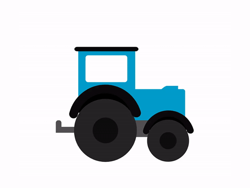 Jumping Tractor agriculture animation blue cute farm farmer graphic design illustration jumping tractor motion graphics tractor