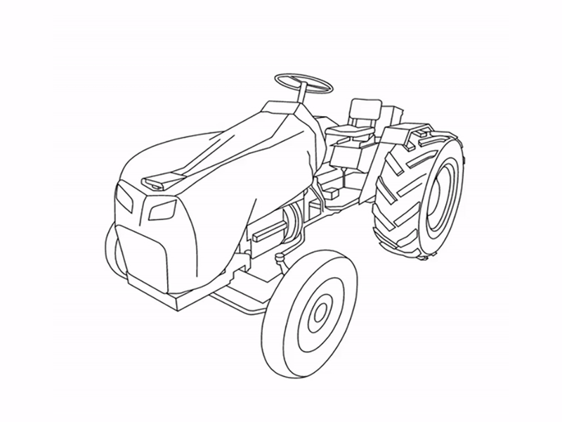 Line Animation of a Tractor agriculture animation farm farmer graphic design illustration line animation motion graphics outline svg animation tractor
